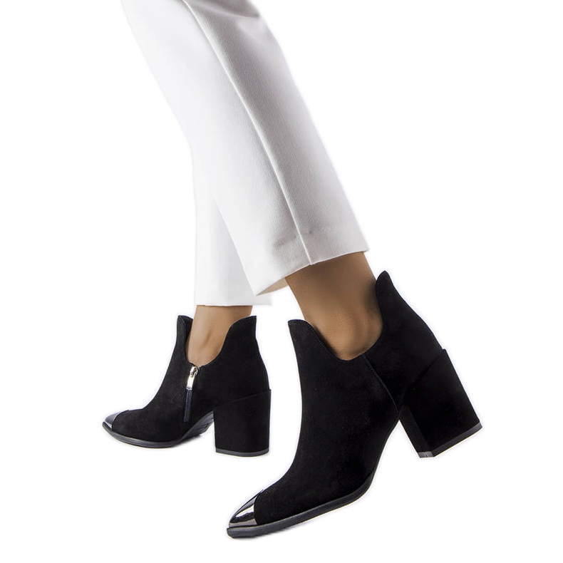 Botines Karino de piel negra negro