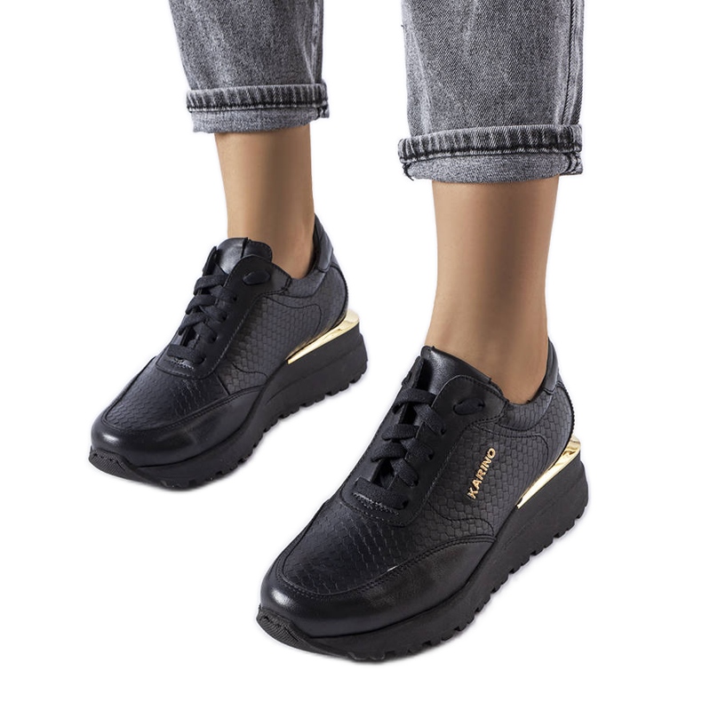 Deportivas Karino de piel negra negro