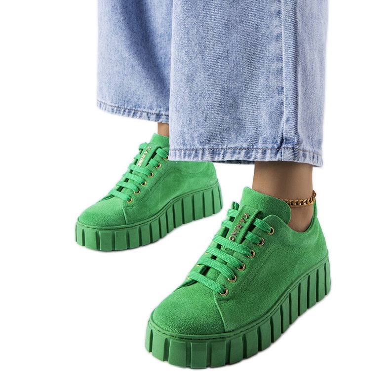 Zapatos karino ante verde