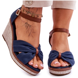 Sandalias Mujer Cuña Azul Marino Daphne
