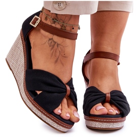 Sandalias Mujer Cuña Daphne Negras negro