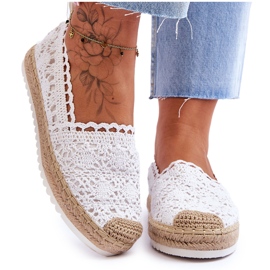 FE1 Alpargatas Slip-On Encaje Blanco Blanco