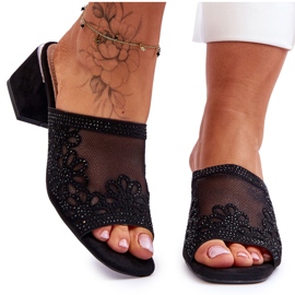 Zapatillas Tacón Malla S.Barski KV-612-1 Negro