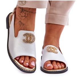 Sandalias Mujer Con Adorno S.Barski KV-2775-49 Plata