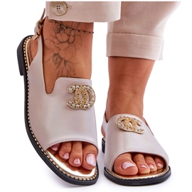 Sandalias Mujer Con Adorno S.Barski KV-2775-49 Rosa-Oro