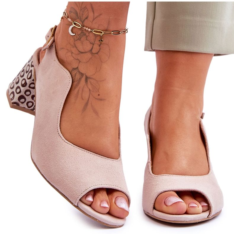 Sandalias Mujer Ante Tacón Maciejka 05870-04 Beige