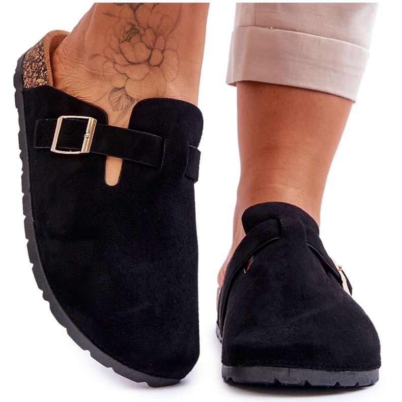 FJ1 Sandalias Ante Plataforma Corcho Negro Vellma
