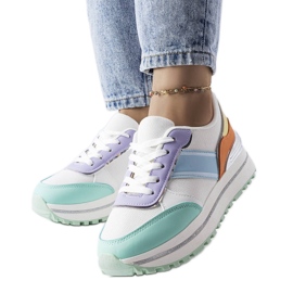 Zapatillas verdes con inserciones de purpurina de Lang