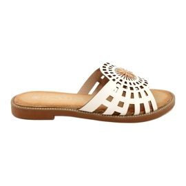 Chanclas De Mujer De Moda Caladas Con Circonitas Filippo DK4621/23 WH Blanco