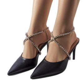 Chanclas negras con tacón Drain negro Chanclas negras con tacón Drain negro