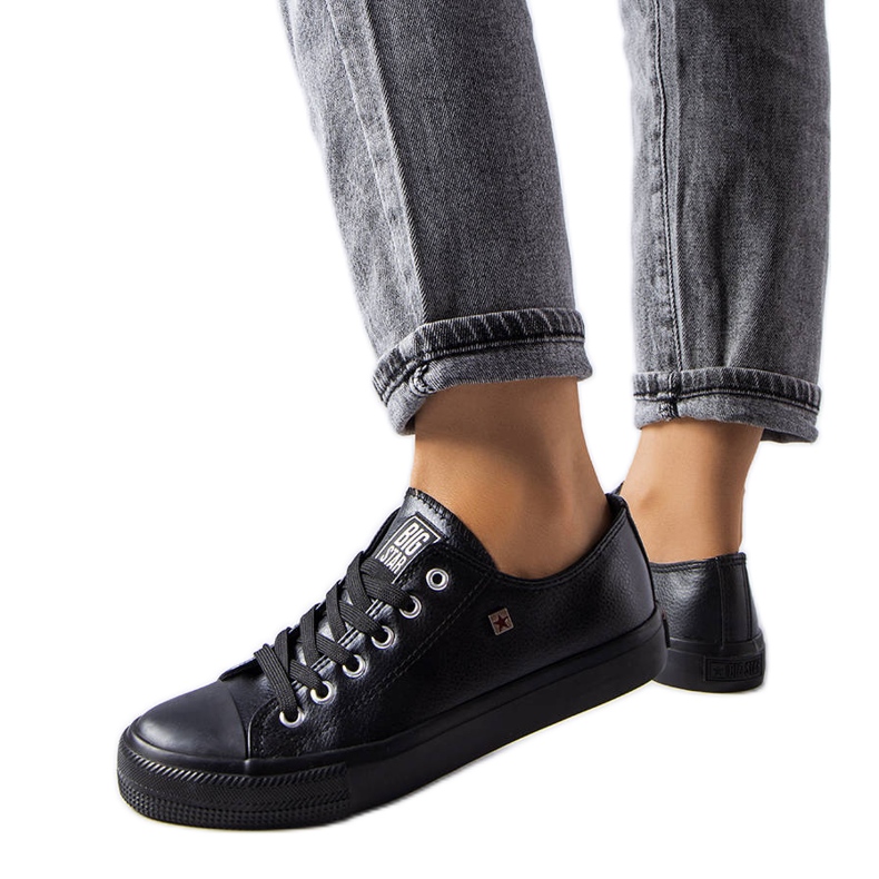 Big Star V274871 zapatillas negras de ecopiel negro
