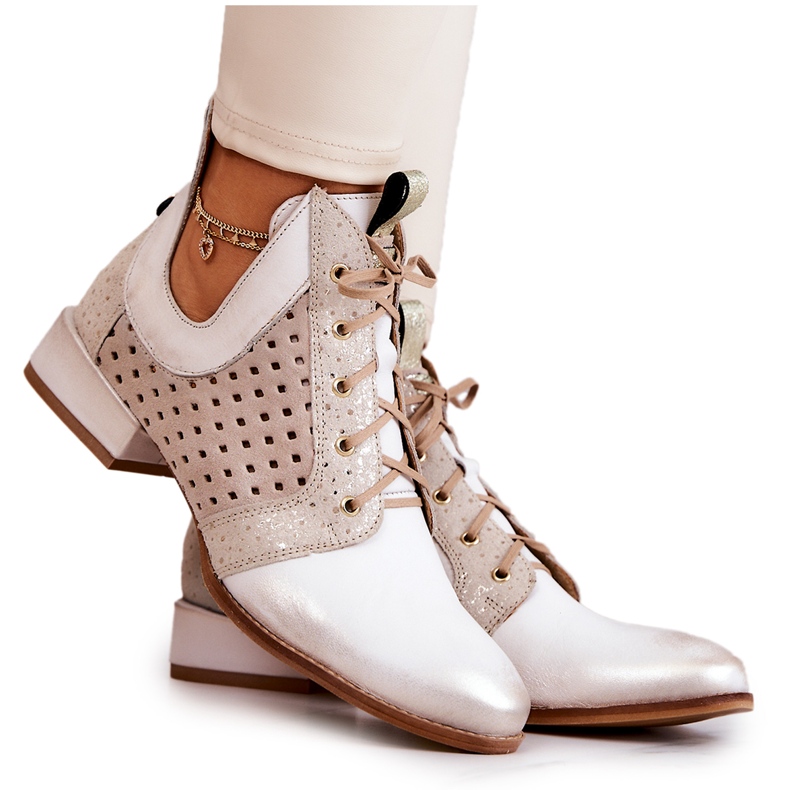 Botas de cuero Maciejka 05541-25 Beige claro