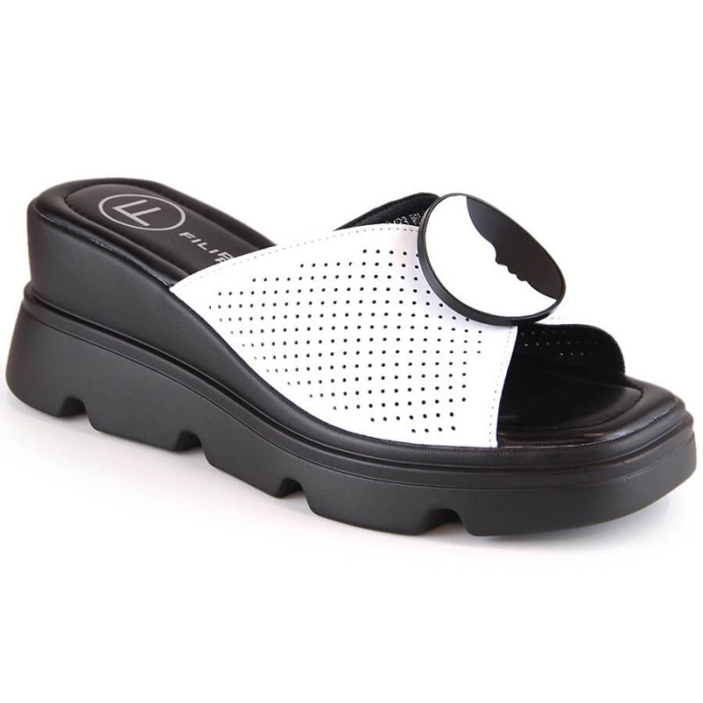 Filippo W DS4608 Sandalias de piel con cuña blanco