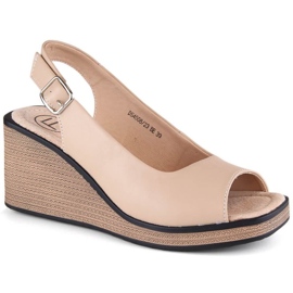 Sandalias cuña cómodas en piel Filippo W DS4508 beige