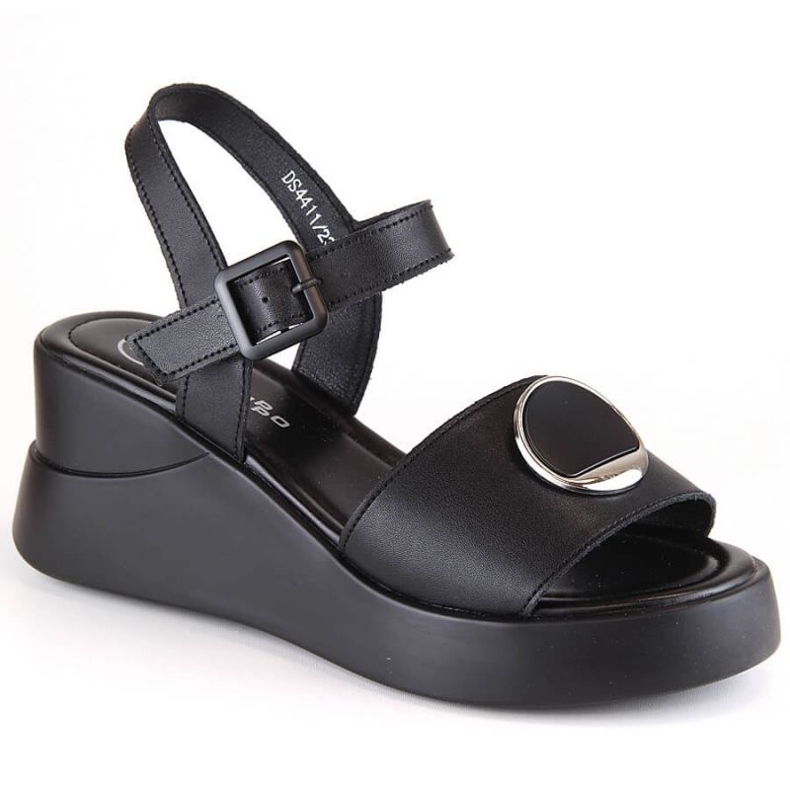 Sandalias con cuña de piel Filippo W DS4411 negro