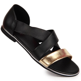 Sandalias mujer slip-on negro Jezzi 3882