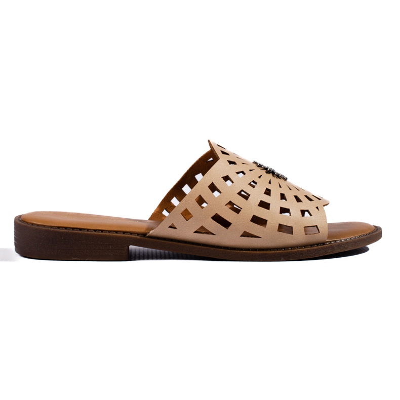 W. Potocki Babuchas beige oscuro caladas para mujer de Potocki