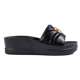 W. Potocki Chanclas negras con cuña para mujer de Potocki negro