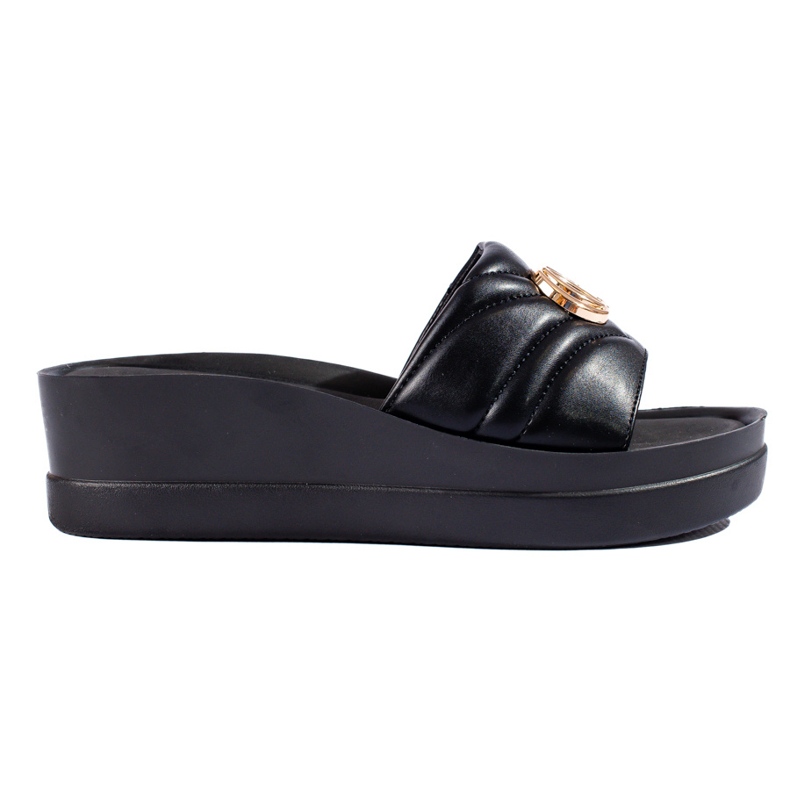 W. Potocki Chanclas negras con cuña para mujer de Potocki negro W. Potocki Chanclas negras con cuña para mujer de Potocki negro