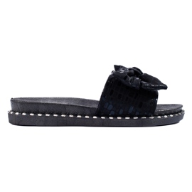 W. Potocki Pantuflas de mujer con suela gruesa, negras Potocki negro