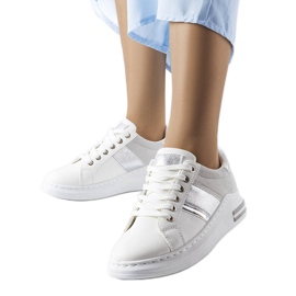 Zapatillas blancas con inserciones grises de Deans blanco