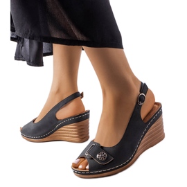 Sandalias de cuña negras de Sheridan negro