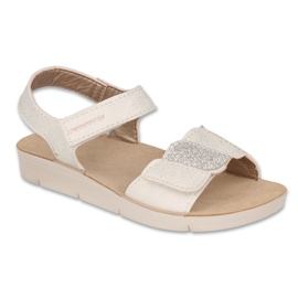 Sandalias infantil befado con aplicación de piel 068Y005 beige-plata