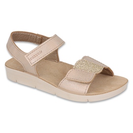 Sandalias infantiles de Befado Inserto de cuero 068Y006 Beige-Gold