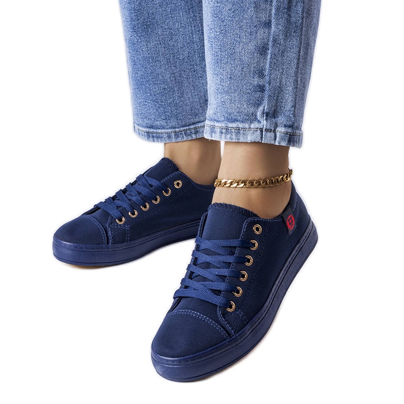 Zapatillas deportivas en tejido azul marino de Descoteaux