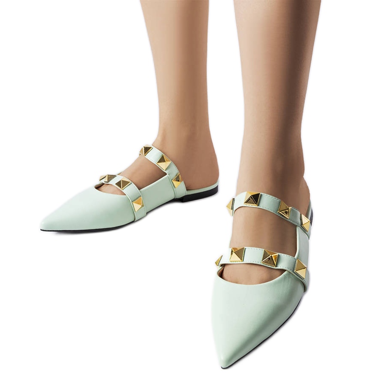 Sandalias verdes con punta en punta de Ruckman