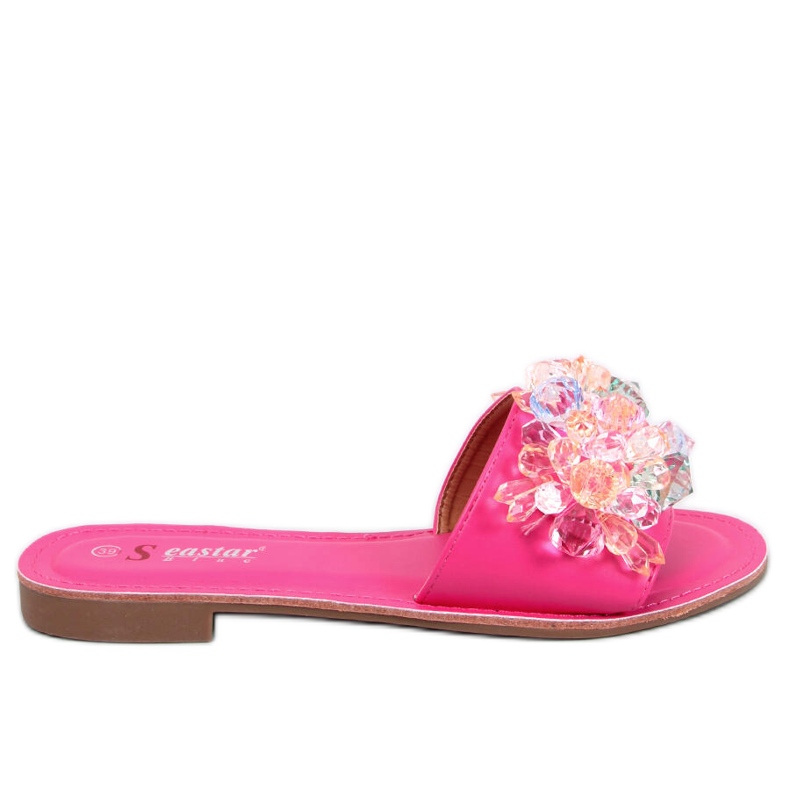 Seastar Zapatillas casa con piedras de colores Estrada Fucsia rosado
