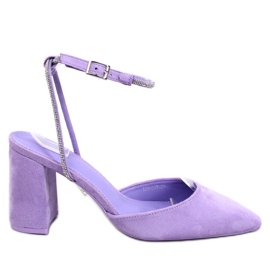 Zapatos de tacón abierto de Esten Purple púrpura