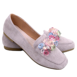 Mocasines Deley Grey con cuentas gris
