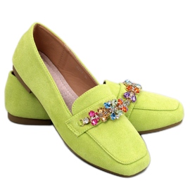 Mocasines Davitian Green con pedrería verde
