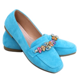 Mocasines Davitian Blue con circonitas cúbicas azul