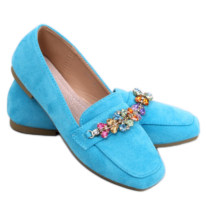 Mocasines Davitian Blue con circonitas cúbicas azul