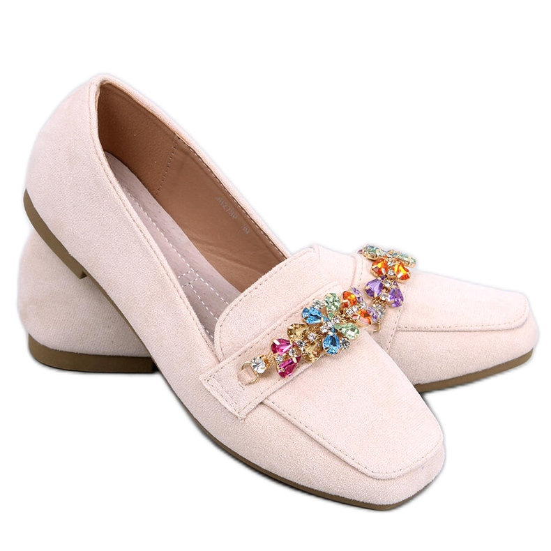 Mocasines Davitian Beige strass