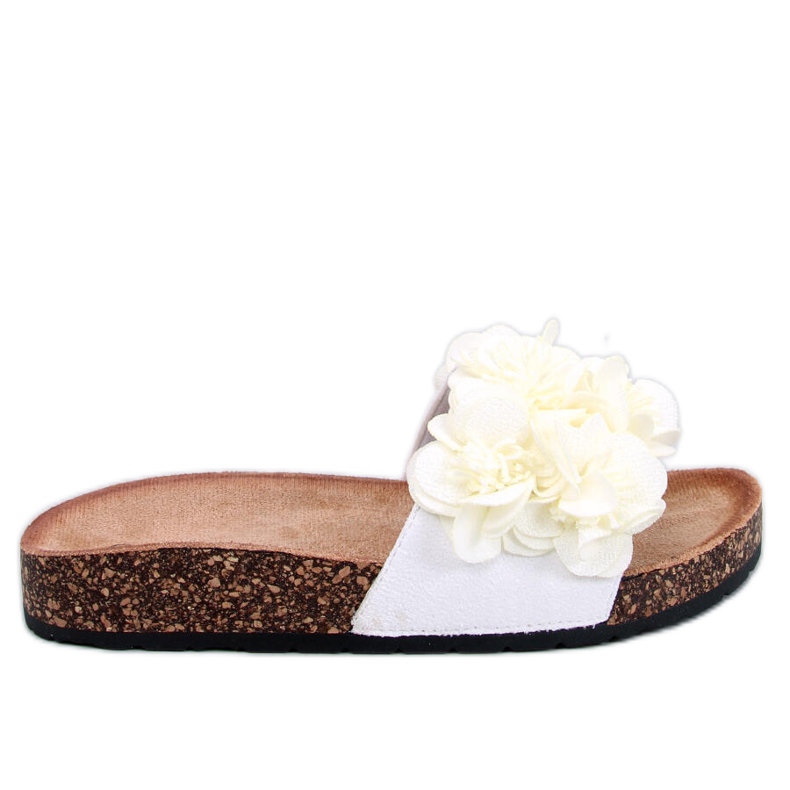 Babuchas de corcho con flores Brice White blanco Babuchas de corcho con flores Brice White blanco