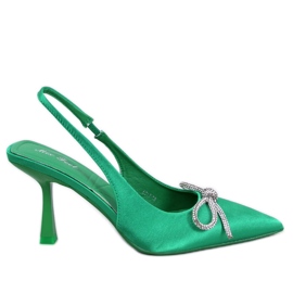 Zapatos de tacón abierto Hannah Green verde