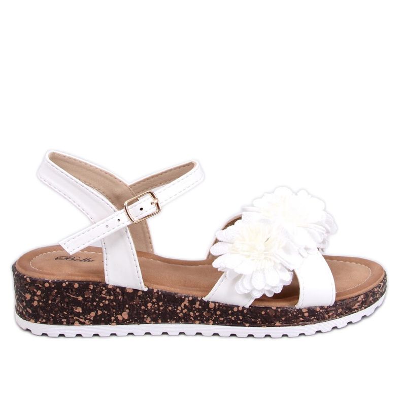 Sandalias con cuña de flores de Hahn White blanco Sandalias con cuña de flores de Hahn White blanco