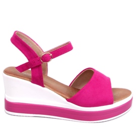 Sandalias cuña Dirado Fucsia rosa