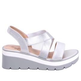 Sandalias plateadas con cuña Sethi plata