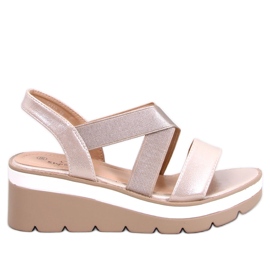 Sandalias con cuña Sethi Gold dorado