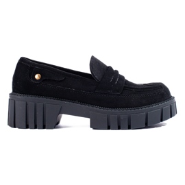 Mocasines Shelovet de mujer en ante negro