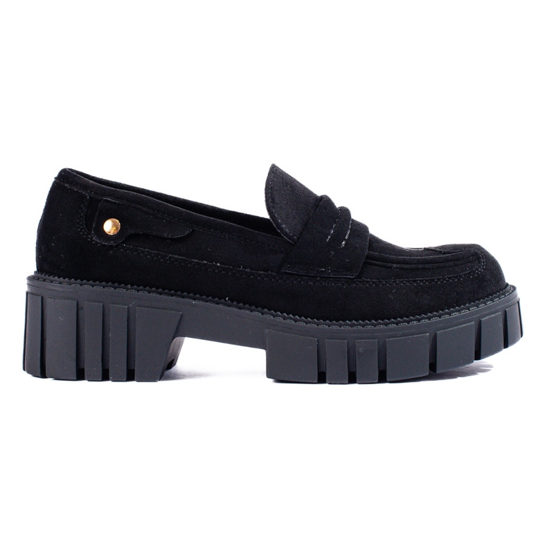 Mocasines Shelovet de mujer en ante negro