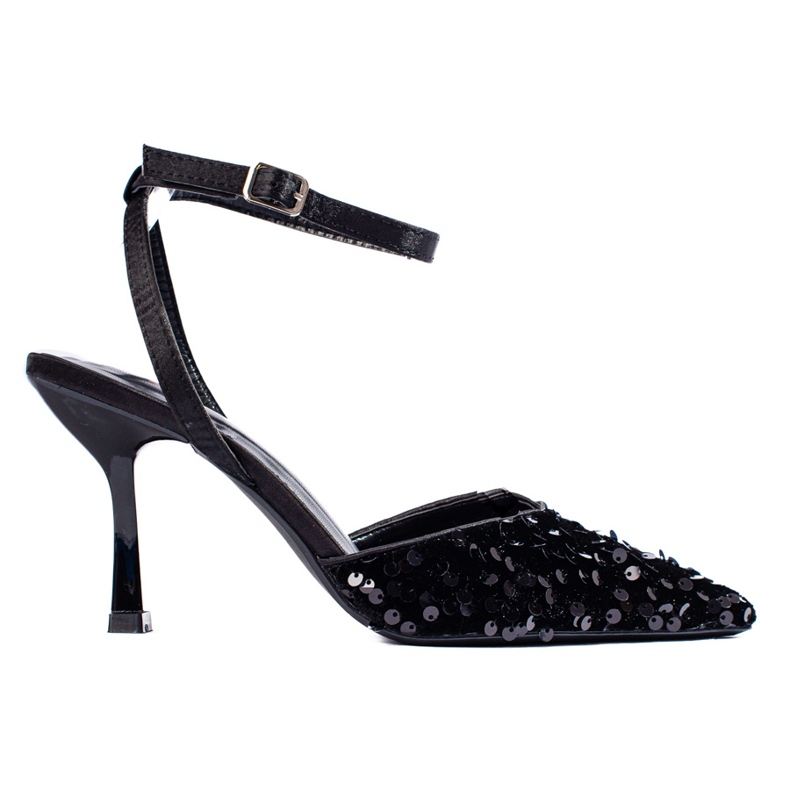 Sandalias brocadas de mujer en el pin Shelovet negro