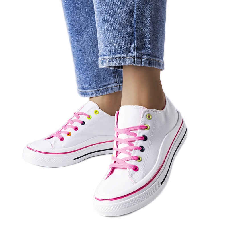 Zapatillas con plataforma blancas y rosas de Bois blanco