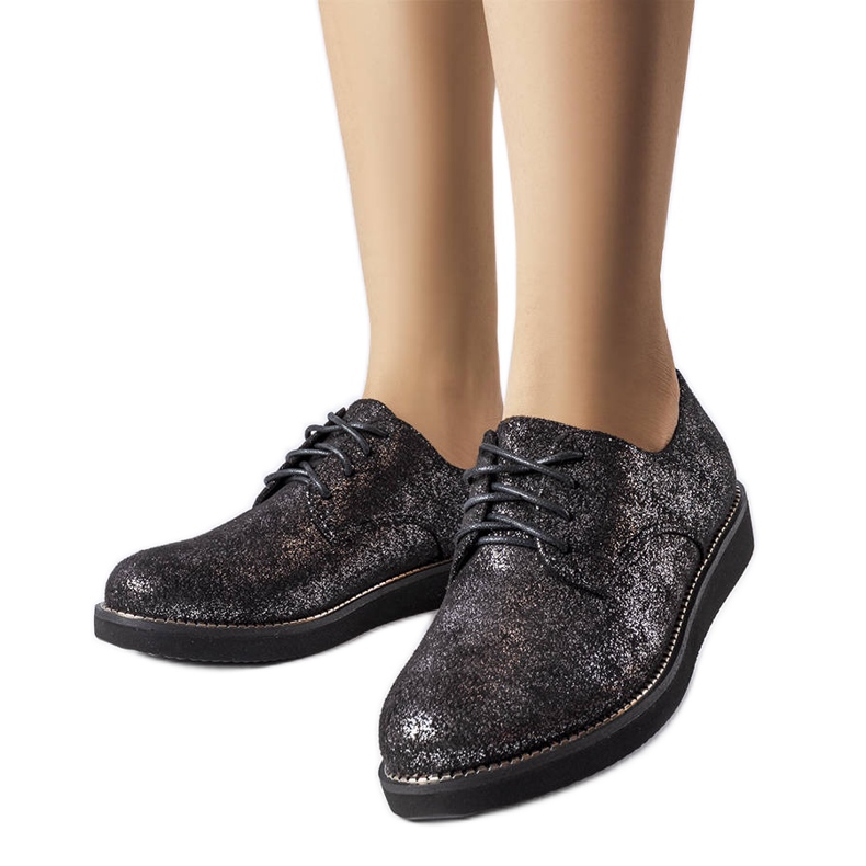 Zapatos brocados negros con purpurina de Cemetery