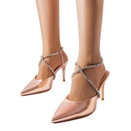 Chanclas Drain con tacón dorado