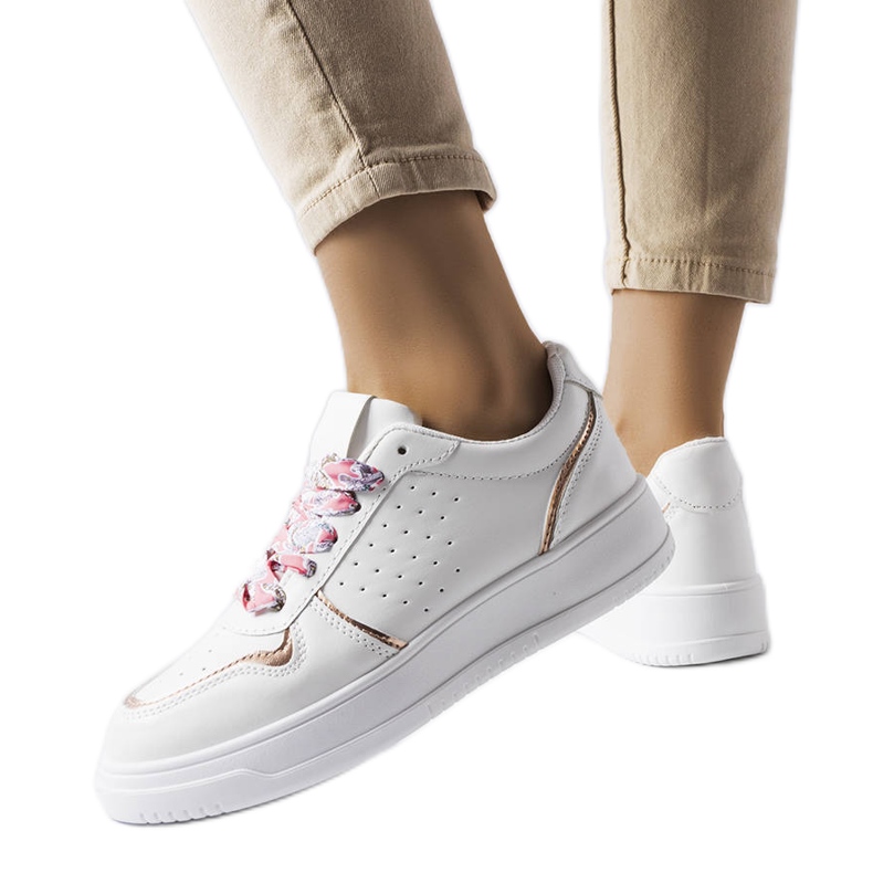 Deportivas blancas atadas con cinta Pryor blanco